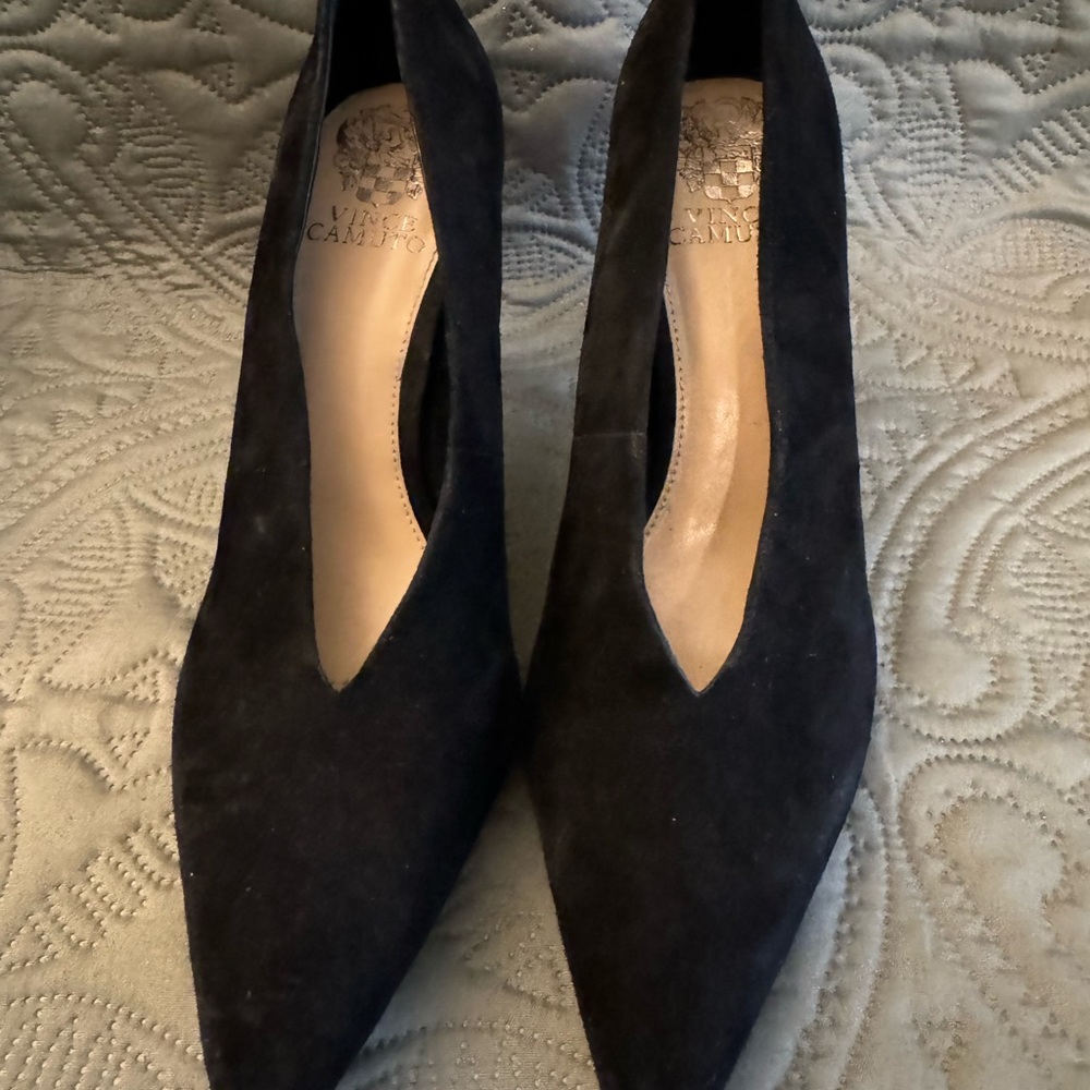Black Suede High Heel Pumps - Size 8